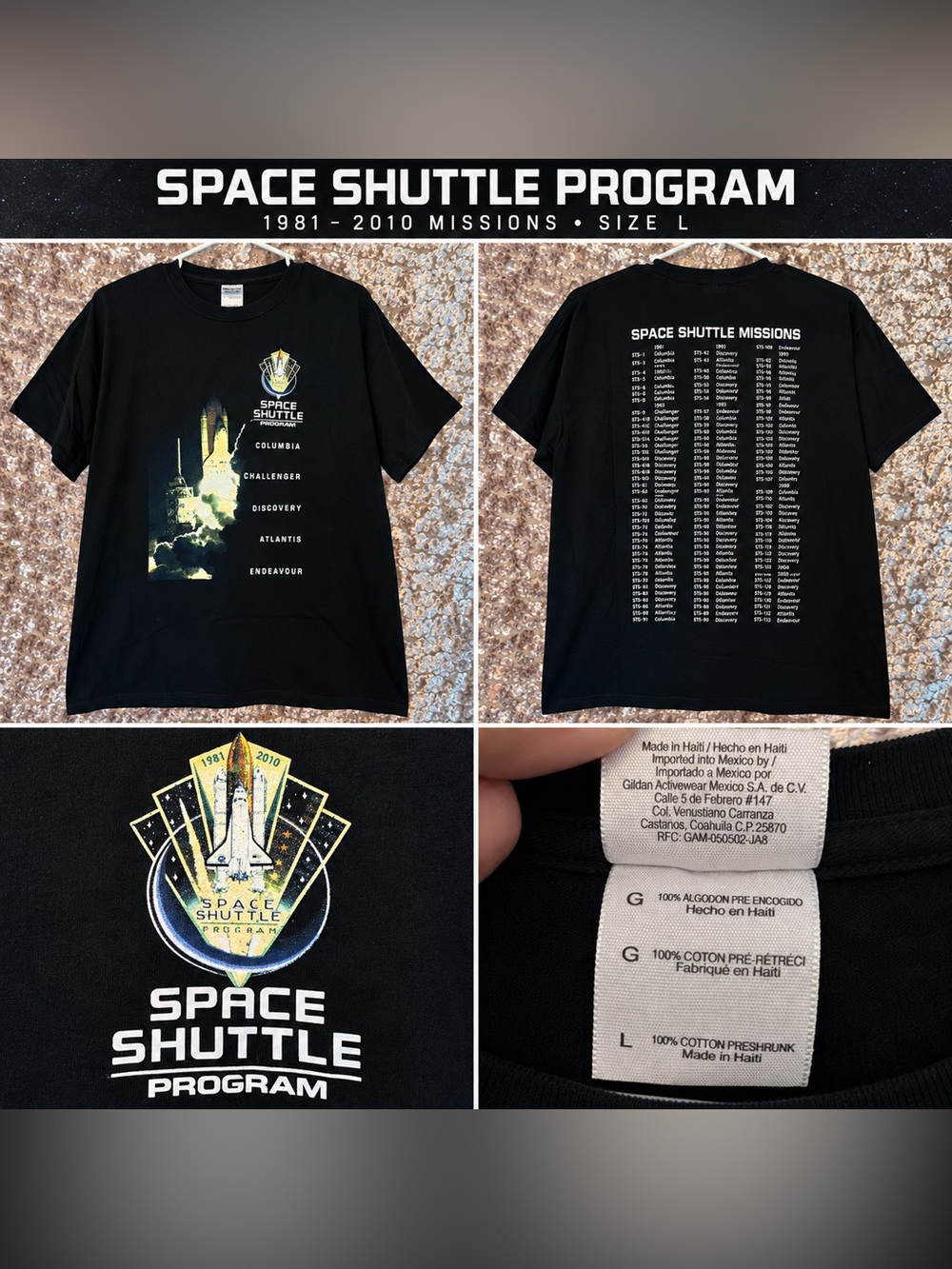 Space Shuttle Program Graphic Tee - Black
